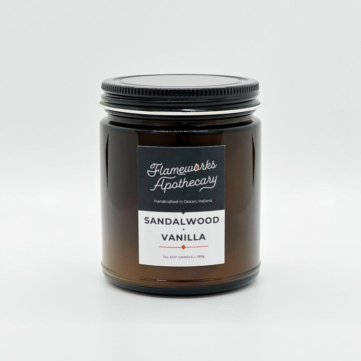 Sandalwood + Vanilla 7 oz Amber Jar Candle