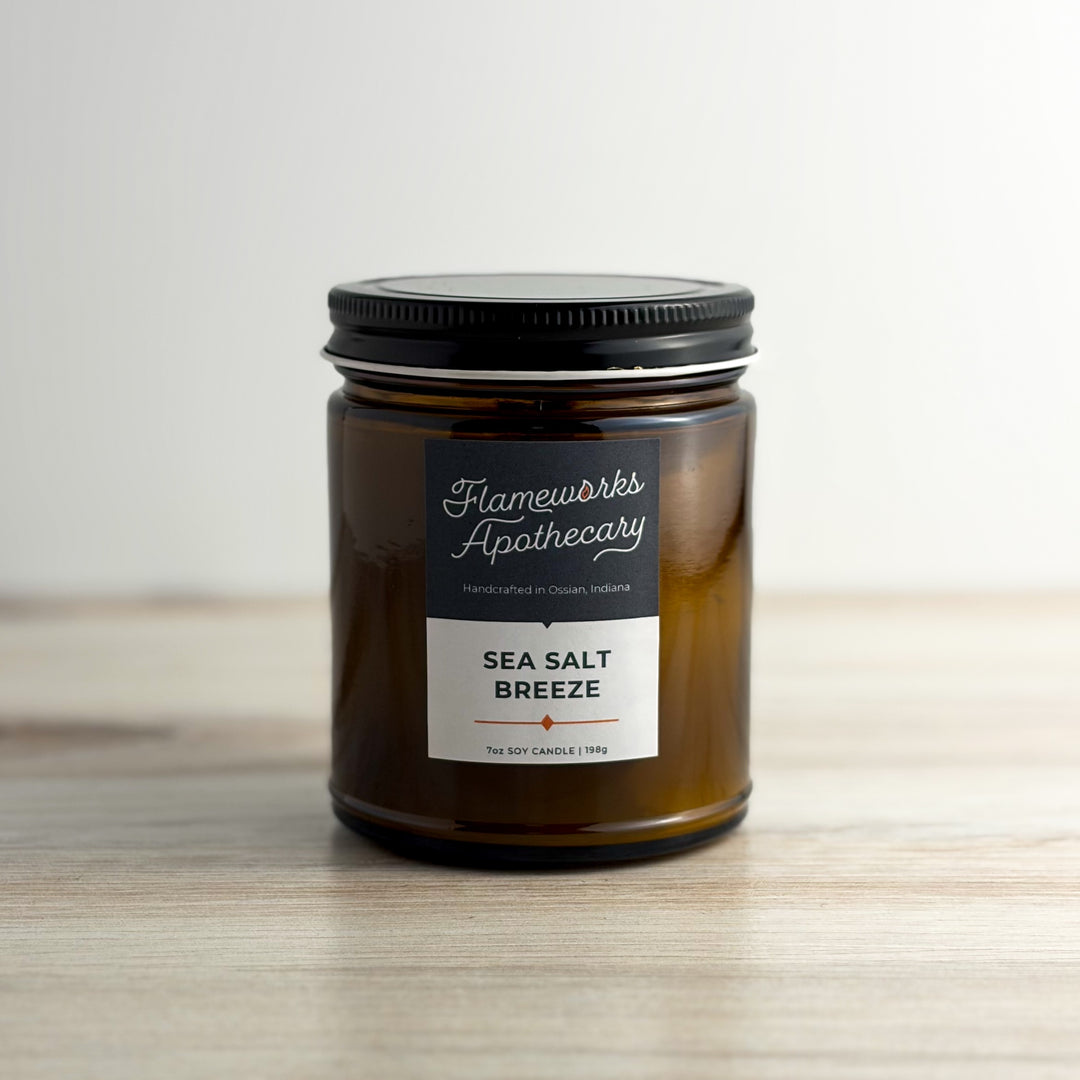 Sea Salt Breeze 7 oz Amber Jar Candle