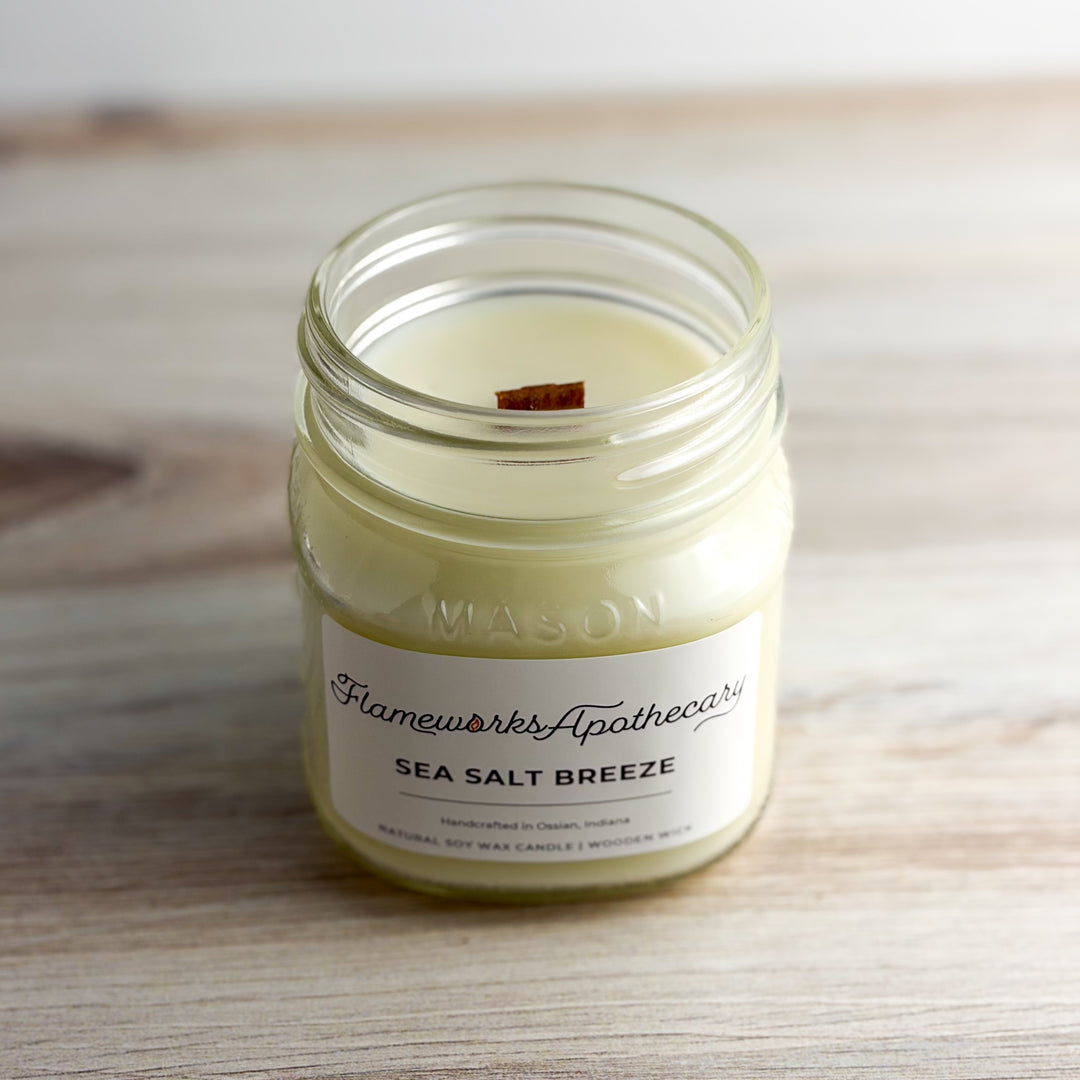 Sea Salt Breeze 8 oz Mason Jar Candle