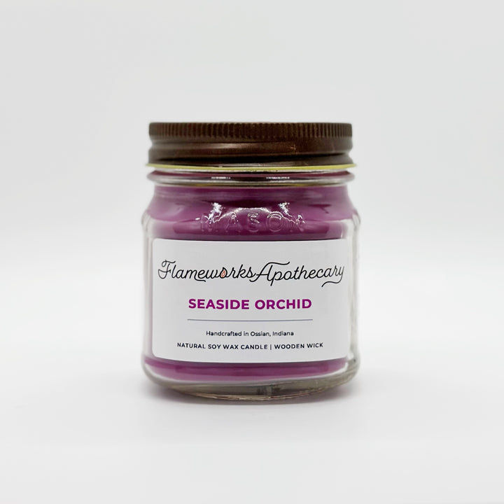 Seaside Orchid 8 oz Mason Jar Candle