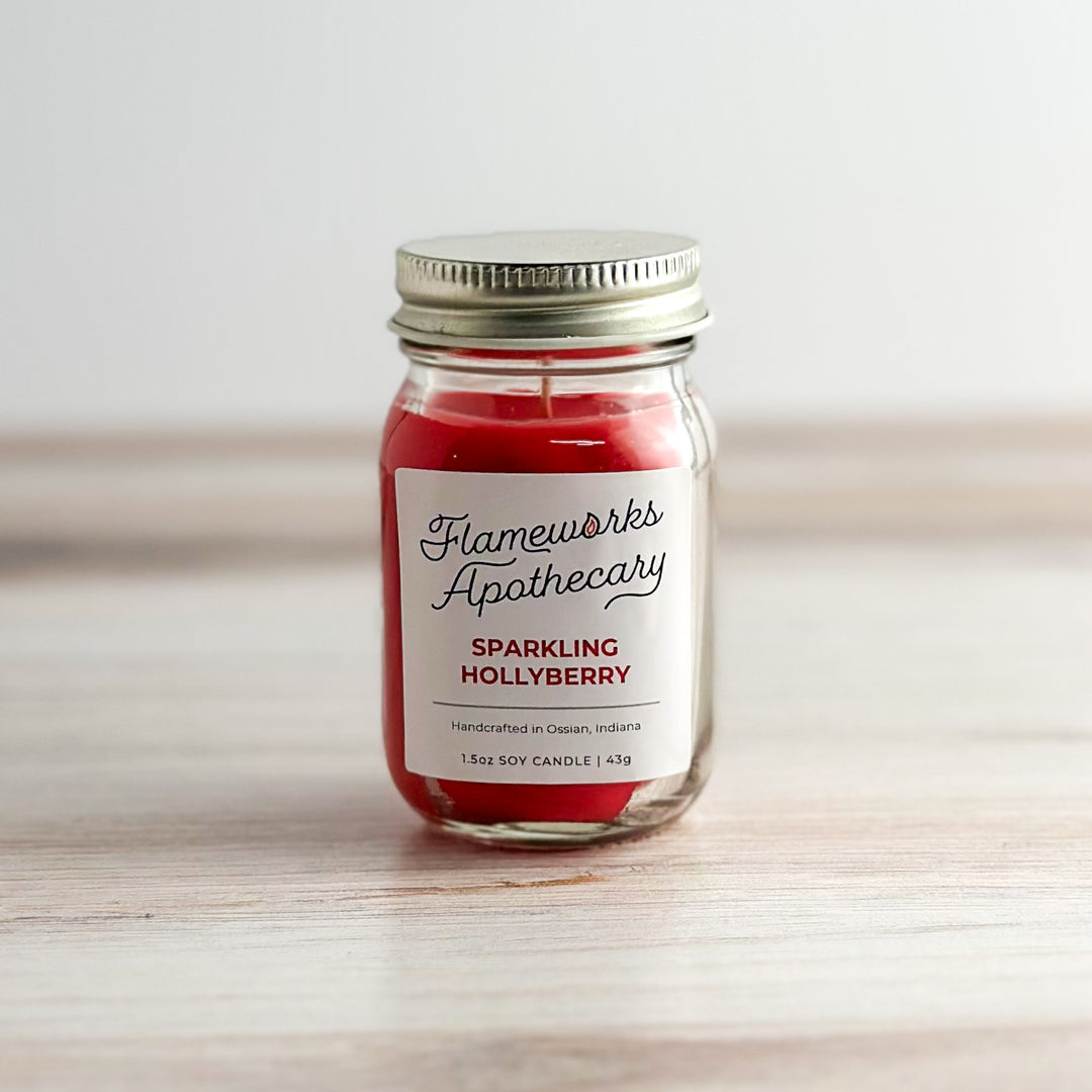 Sparkling Hollyberry 1.5 oz Mini Mason Jar Candle