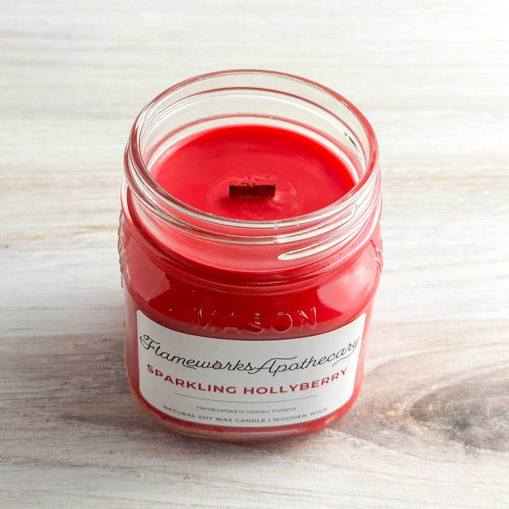 Sparkling Hollyberry 8 oz Mason Jar Candle