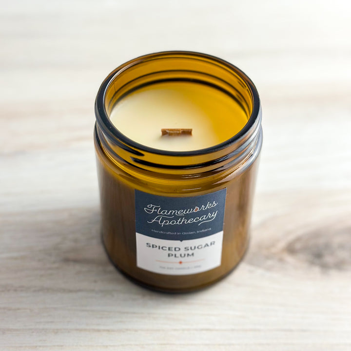 Spiced Sugar Plum 7 oz Amber Jar Candle
