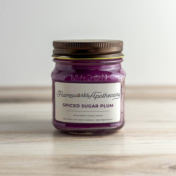 Spiced Sugar Plum 8 oz Mason Jar Candle