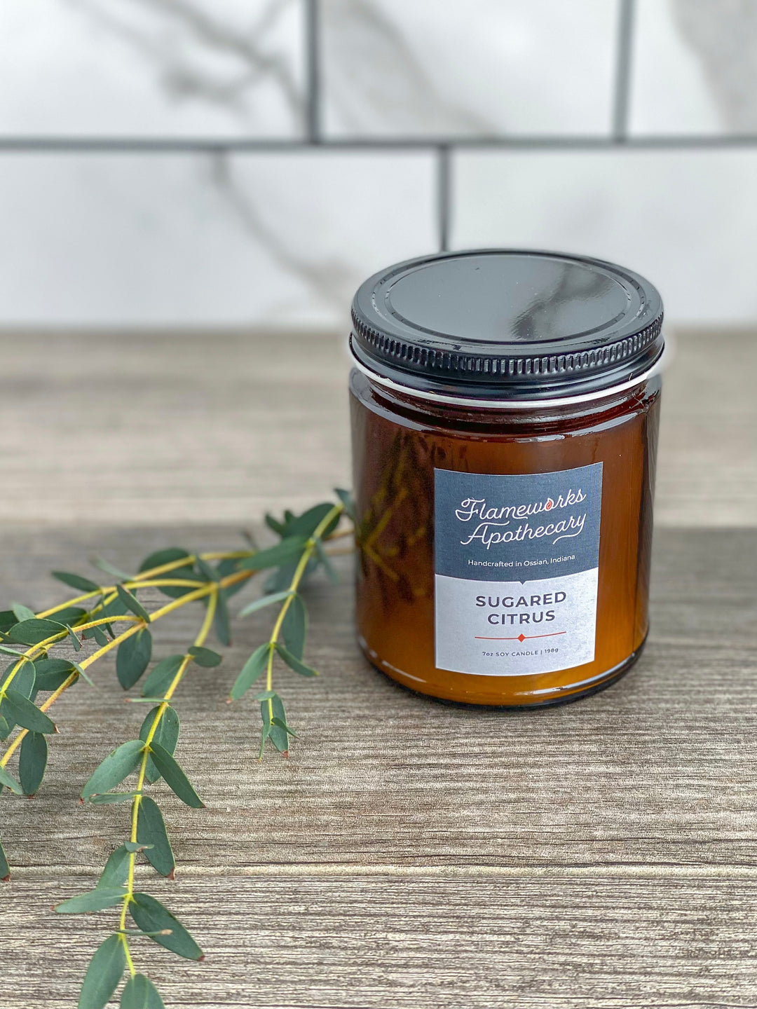 Sugared Citrus 7 oz Amber Jar Candle