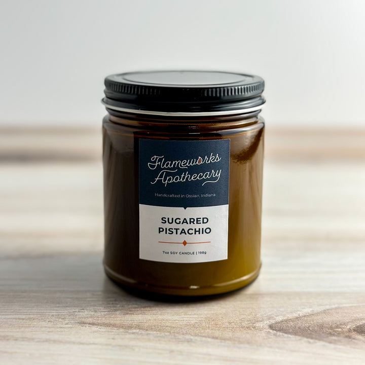 Sugared Pistachio 7 oz Amber Jar Candle