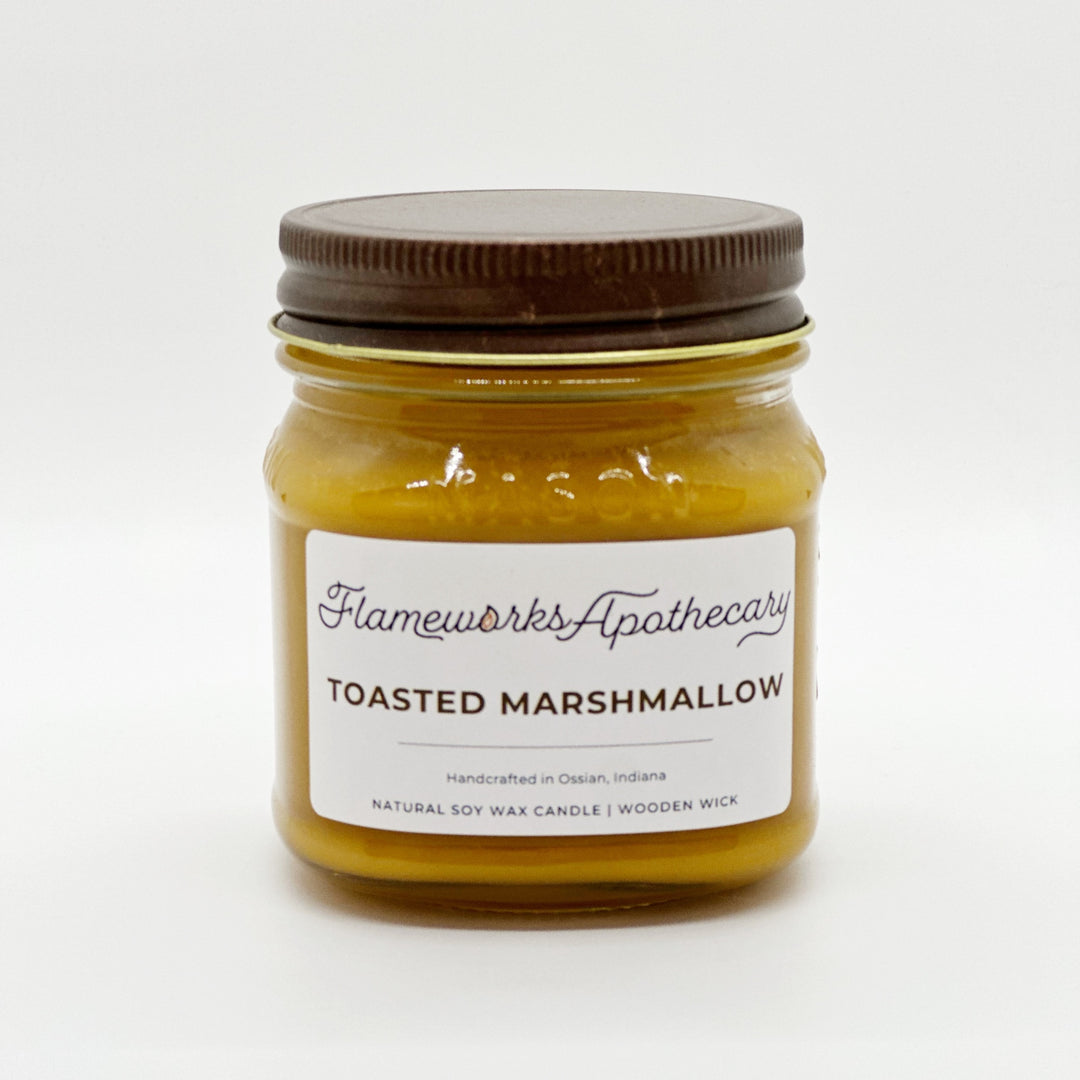 Toasted Marshmallow 8 oz Mason Jar Candle