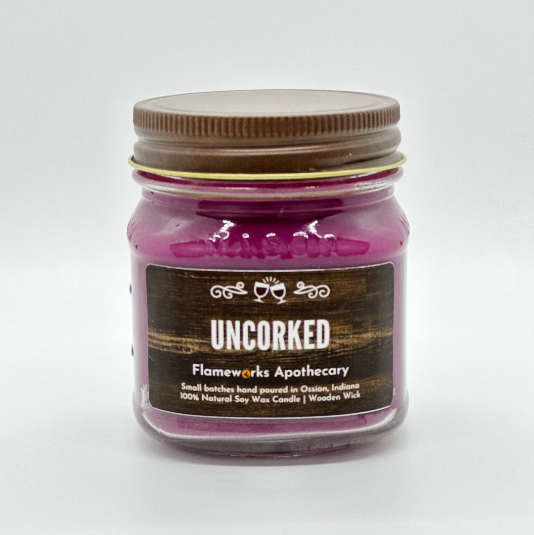 Uncorked 8 oz Mason Jar Candle