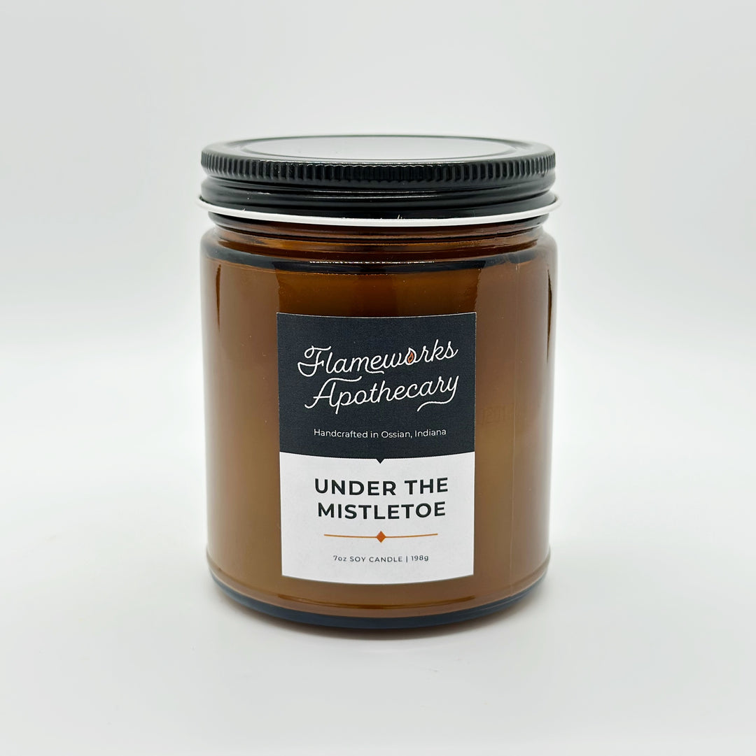 Under the Mistletoe 7 oz Amber Jar Candle