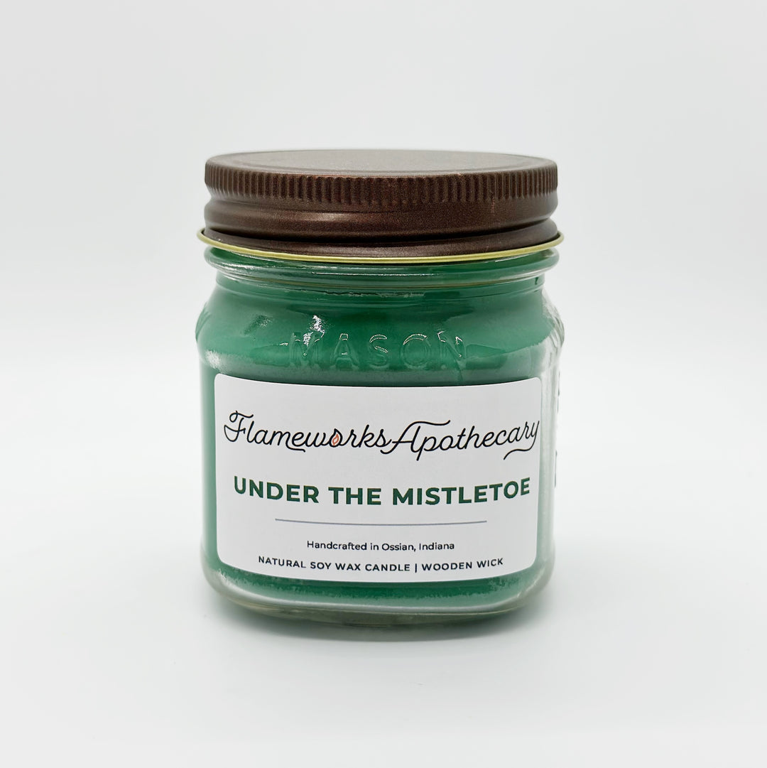 Under the Mistletoe 8 oz Mason Jar Candle