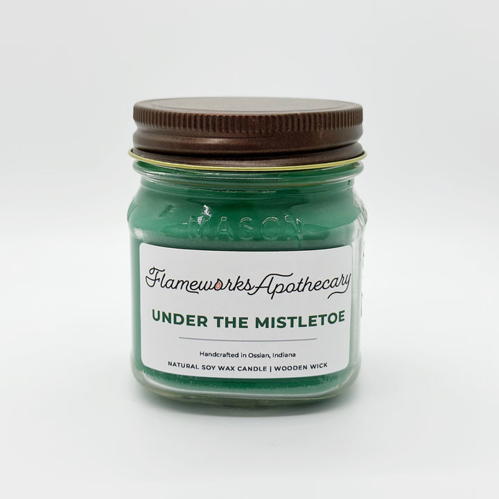 Under the Mistletoe 8 oz Mason Jar Candle