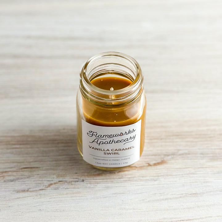 Vanilla Caramel Swirl 1.5 oz Mini Mason Jar Candle
