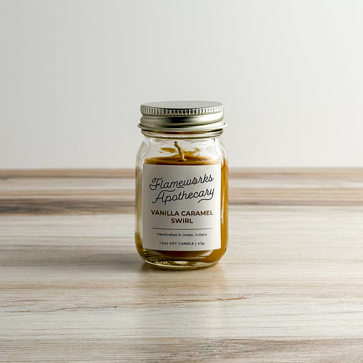Vanilla Caramel Swirl 1.5 oz Mini Mason Jar Candle
