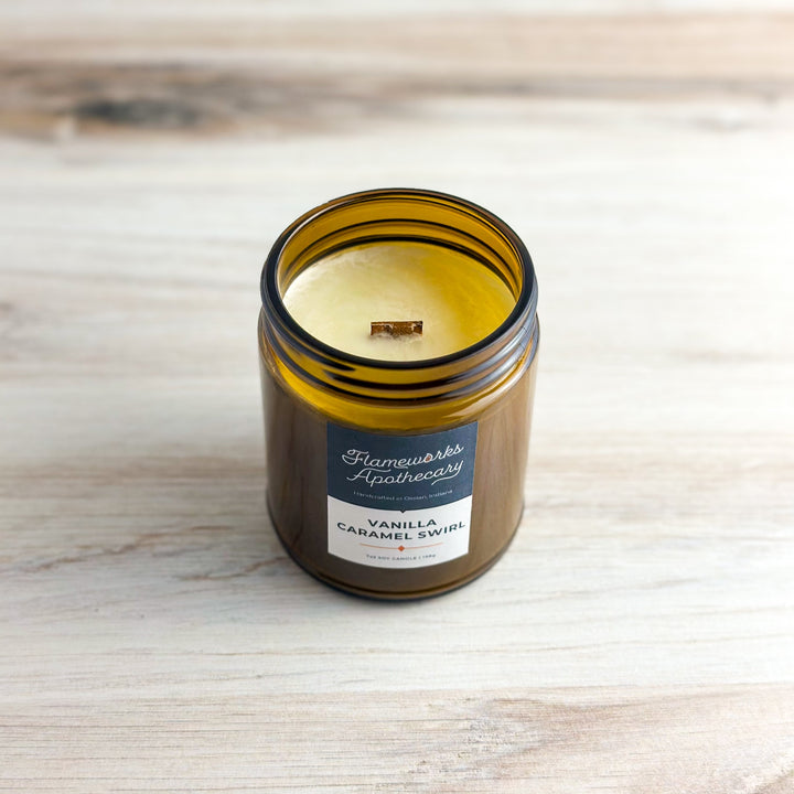 Vanilla Caramel Swirl 7 oz Amber Jar Candle