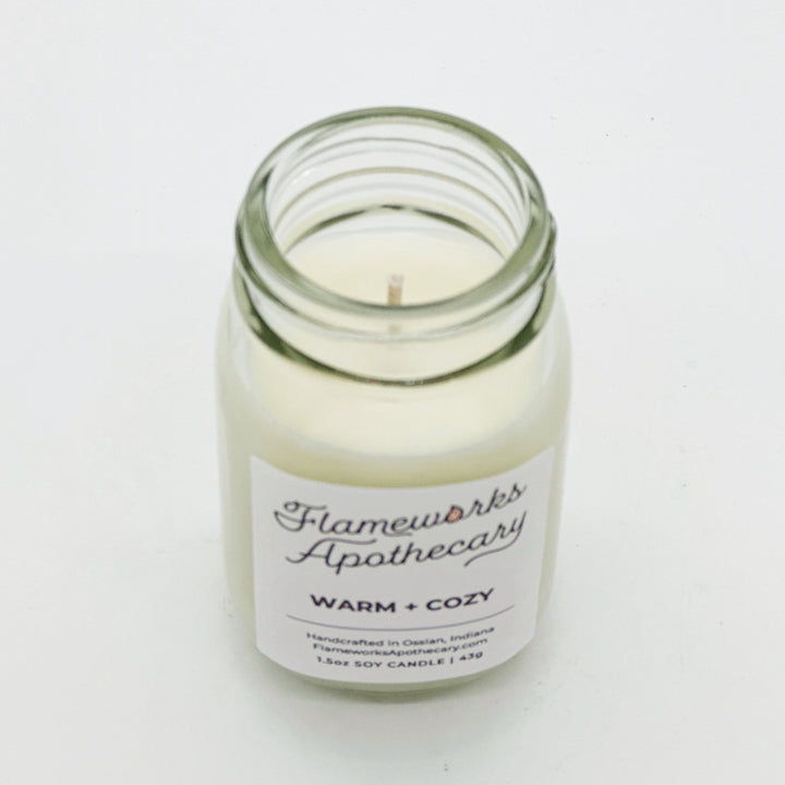 Warm + Cozy 1.5 oz Mini Mason Jar Candle