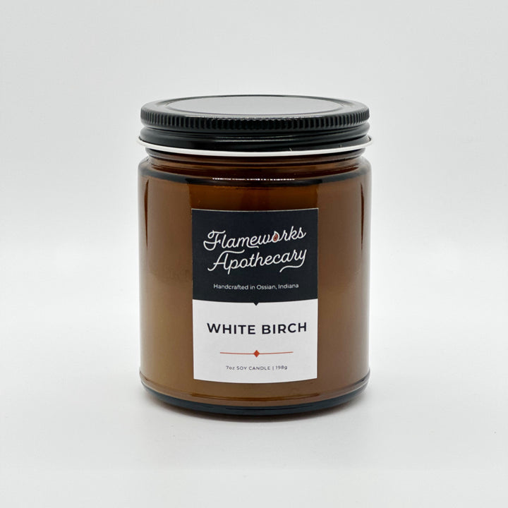 White Birch 7 oz Amber Jar Candle