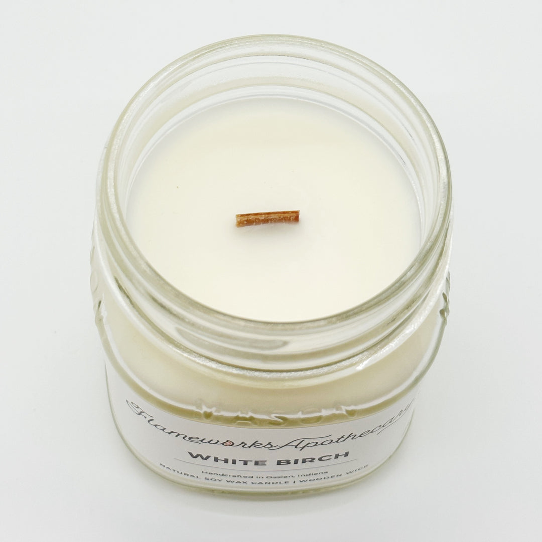 White Birch 8 oz Mason Jar Candle