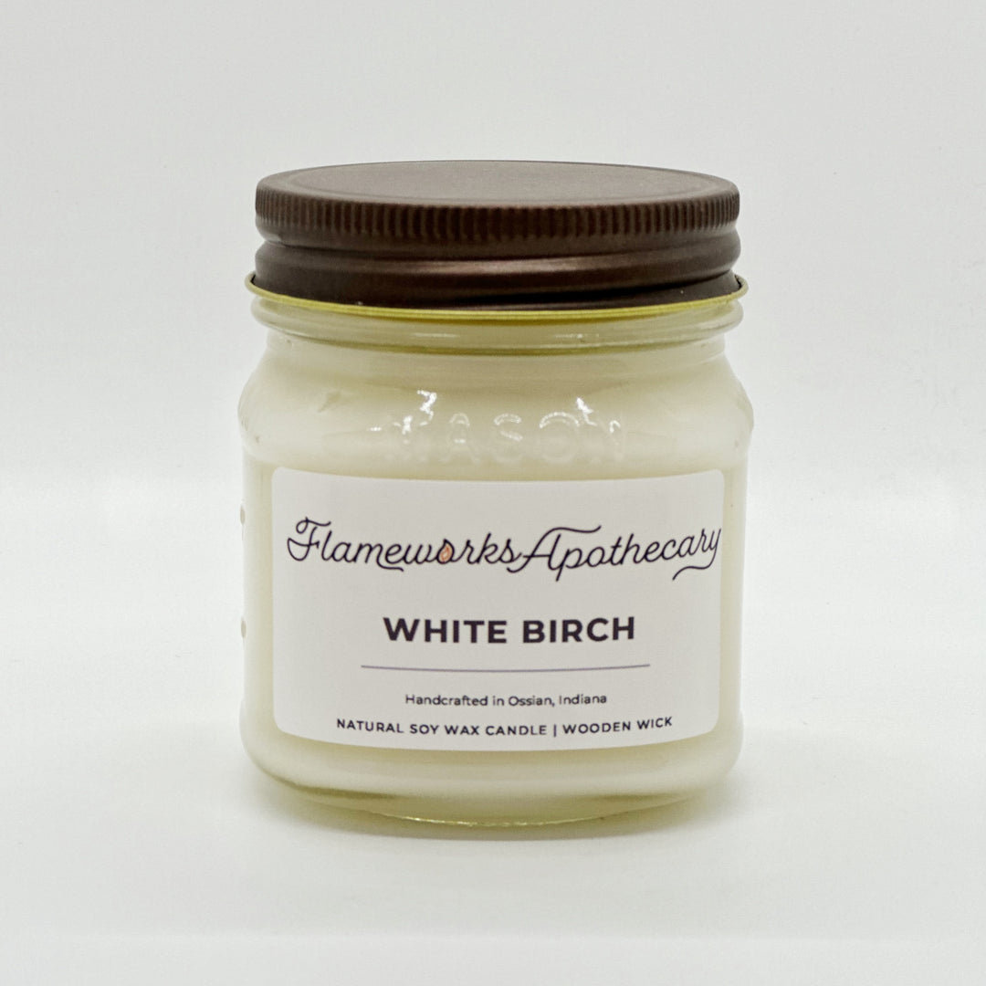 White Birch 8 oz Mason Jar Candle