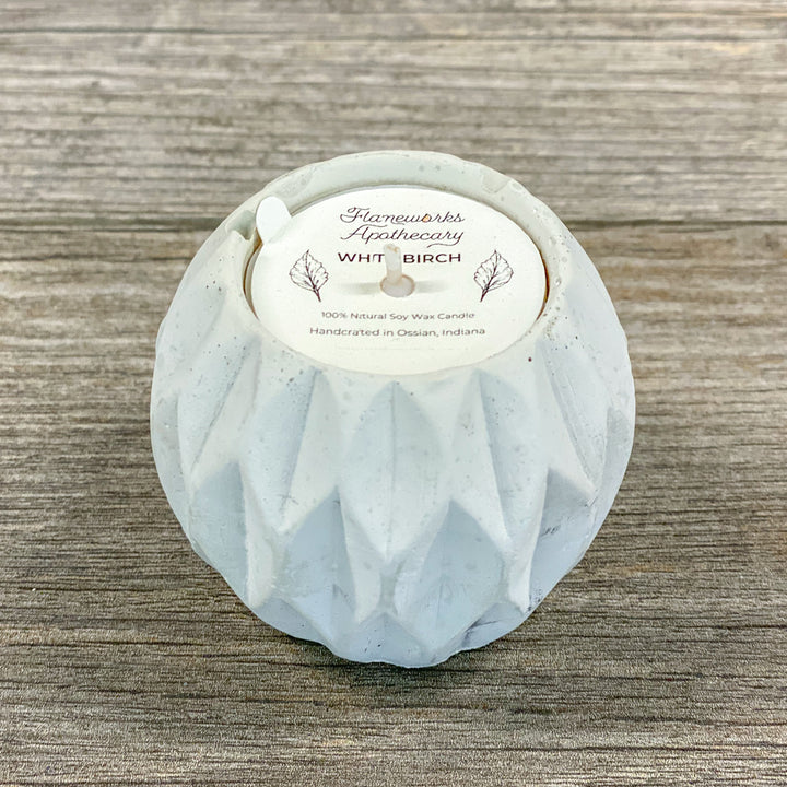White Birch 1.5 oz Diamond Concrete Candle - Natural Concrete Color