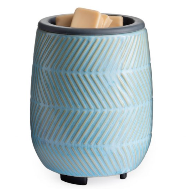 Blue Herringbone Flip Dish Wax Warmer