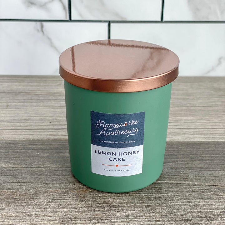 8 oz Green Matte Tumbler Jar Candle - You Select Scent