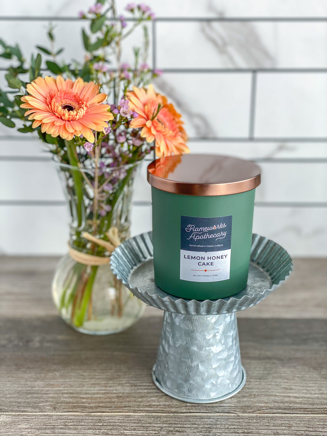 8 oz Green Matte Tumbler Jar Candle - You Select Scent